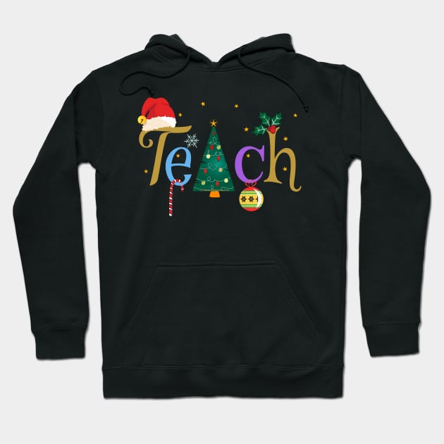 Pretty Teacher's Christmas Holiday Hoodie by Dibble Dabble Designs